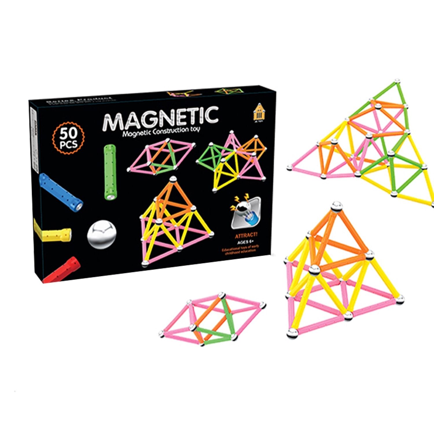 Joc constructii magnetice 50, 7Toys fotografia produsului