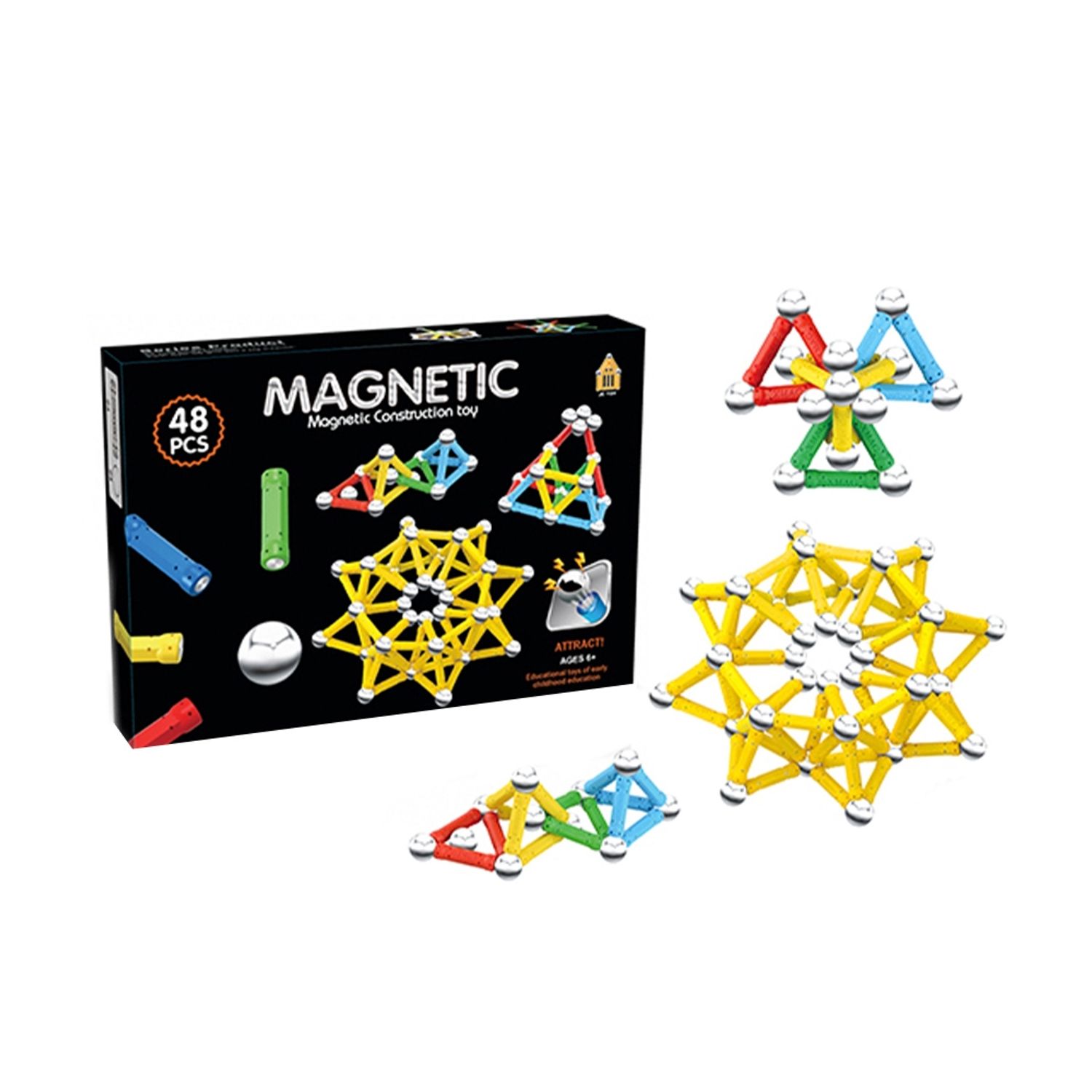 Joc constructii magnetice 48, 7Toys fotografia produsului