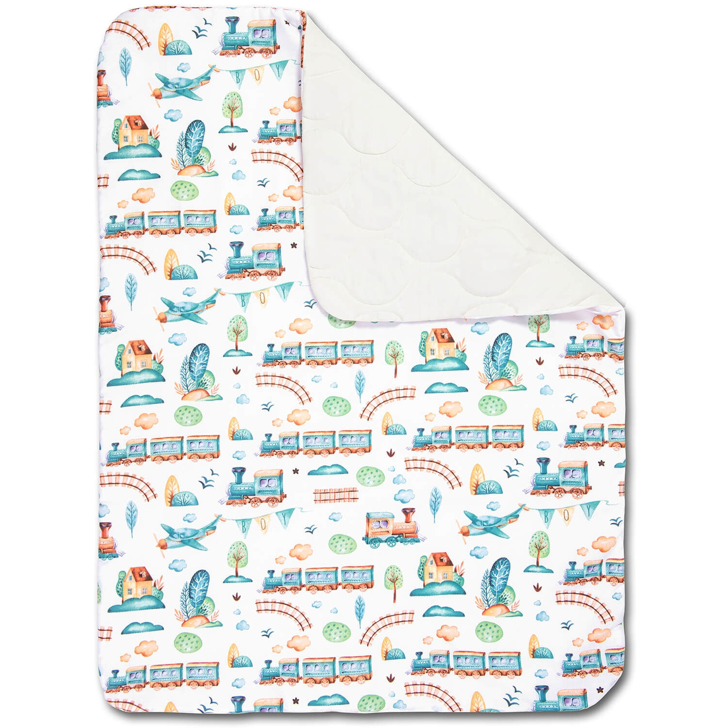 Paturica matlasata cu doua fete 100x78 cm Kidizi Choo Choo fotografia produsului View 2 L