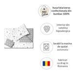 Set lenjerie 3 piese din bumbac Kidizi Galaxy Grey, perna bebelus, plapumioara  si cearceaf fotografia produsului View 2 S