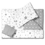 Set lenjerie 3 piese din bumbac Kidizi Galaxy Grey, perna bebelus, plapumioara  si cearceaf fotografia produsului