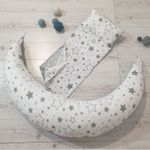 Perna gravide multifunctionala 8 in 1  Kidizi Luna Galaxy Grey 230x35 cm, husa detasabila din bumbac fotografia produsului View 3 S