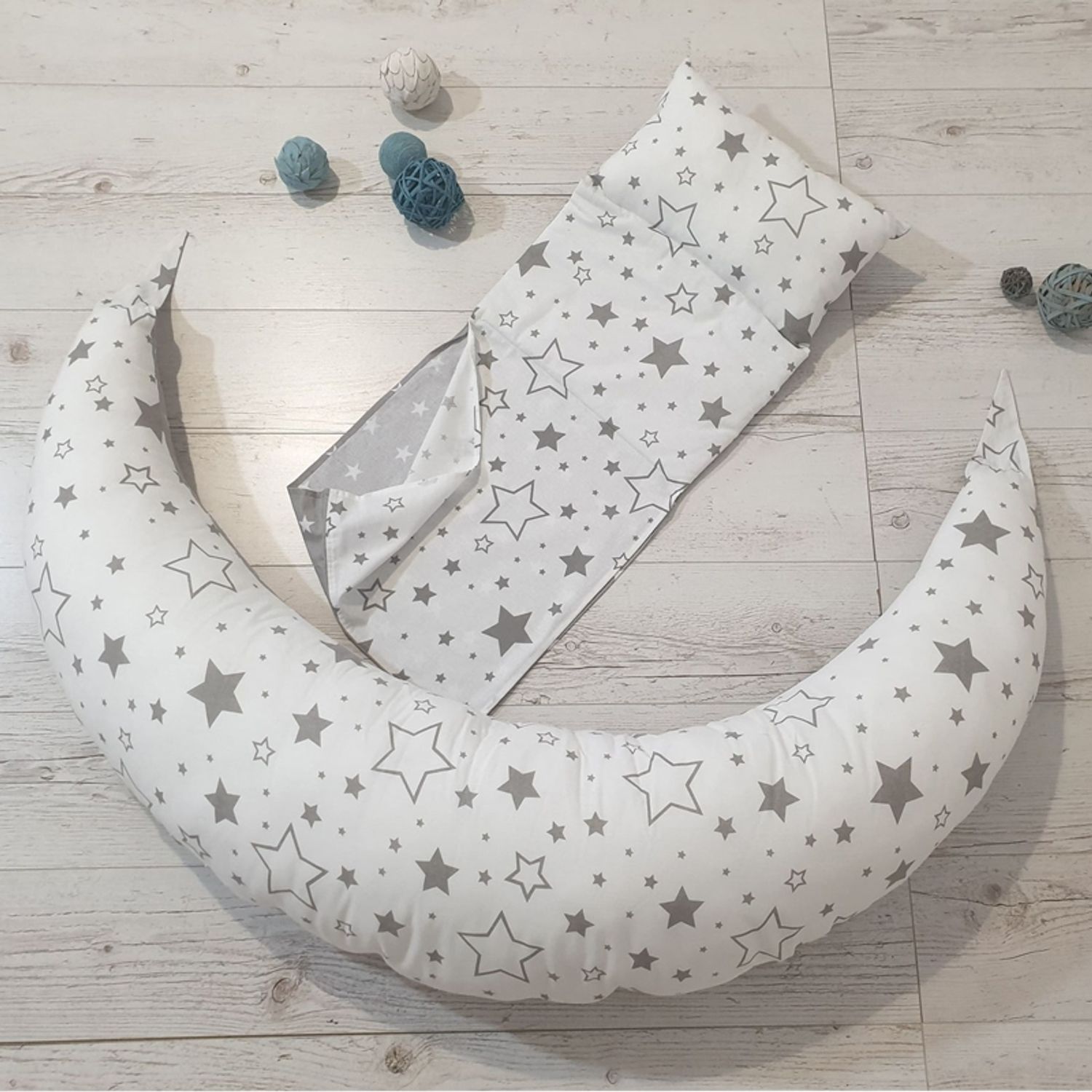 Perna gravide multifunctionala 8 in 1  Kidizi Luna Galaxy Grey 230x35 cm, husa detasabila din bumbac fotografia produsului View 3 L