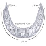 Perna gravide multifunctionala 8 in 1  Kidizi Luna Galaxy Grey 230x35 cm, husa detasabila din bumbac fotografia produsului View 4 S