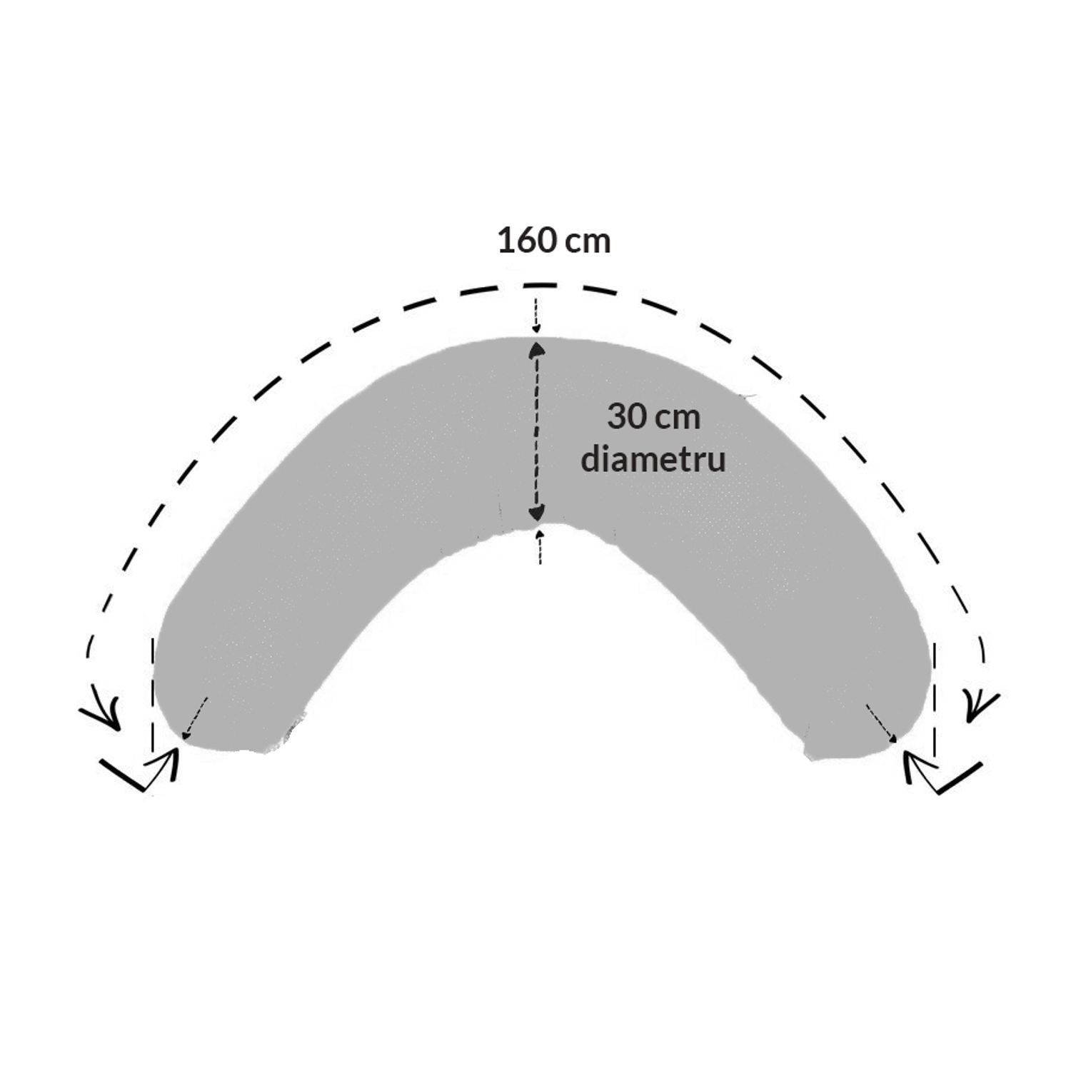 Perna gravide 3 in 1 cu husa detasabila Kidizi Lena, lungime 160 cm, Grey Dots fotografia produsului View 4 L