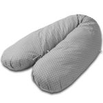 Perna gravide 3 in 1 cu husa detasabila Kidizi Lena, lungime 160 cm, Grey Dots fotografia produsului
