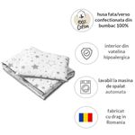 Lenjerie patut cosleeper Kidizi Galaxy Grey, include cearceaf, perna si pilota fotografia produsului View 2 S