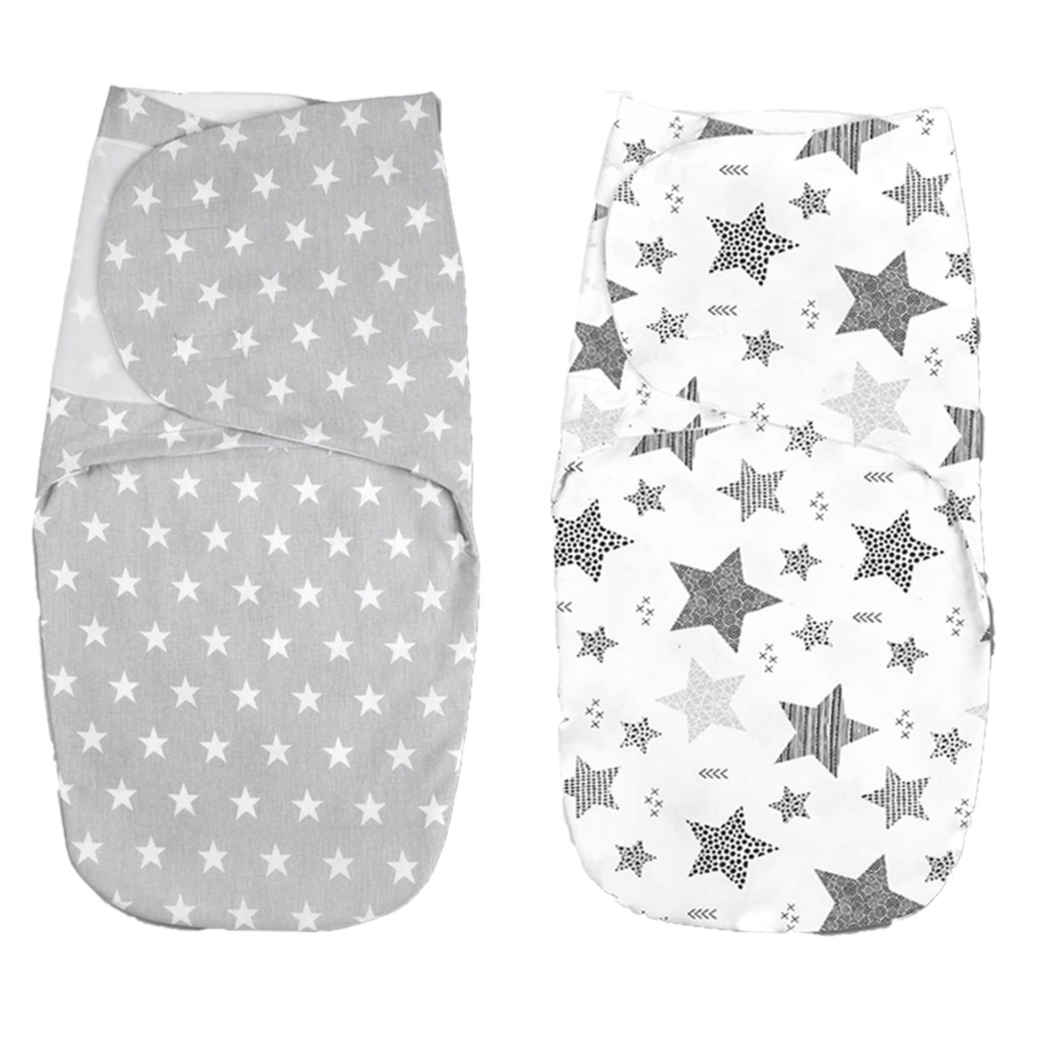 Set 2 sisteme de infasat duble cu interior din flanel 0-3 luni Kidizi All Grey Stars fotografia produsului