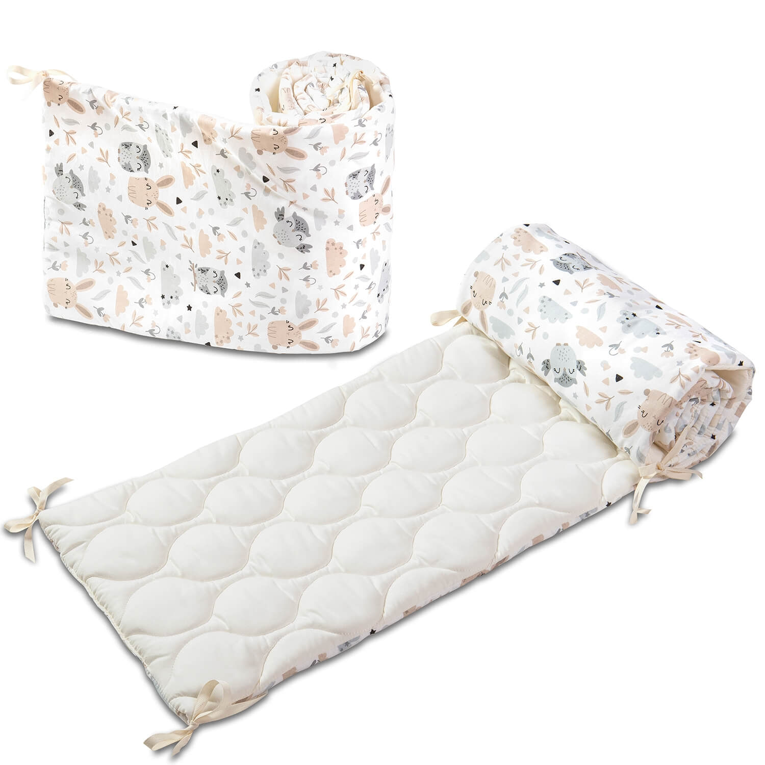 Set lenjerie matlasata 5 piese pentru patut 140x70 cm  Kidizi Forest Friends fotografia produsului View 2 L