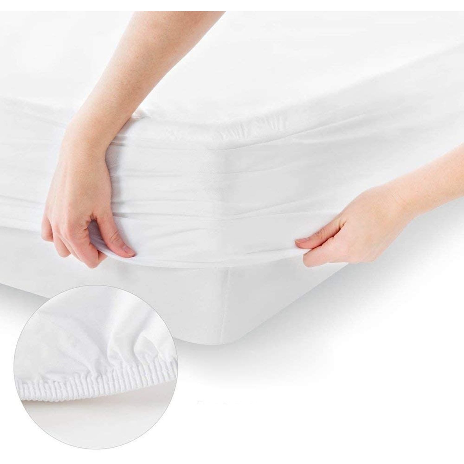 Husa protectie saltea impermeabila si respirabila din bumbac 120 x 60 cm  Kidizi, cu elastic roata fotografia produsului View 5 L