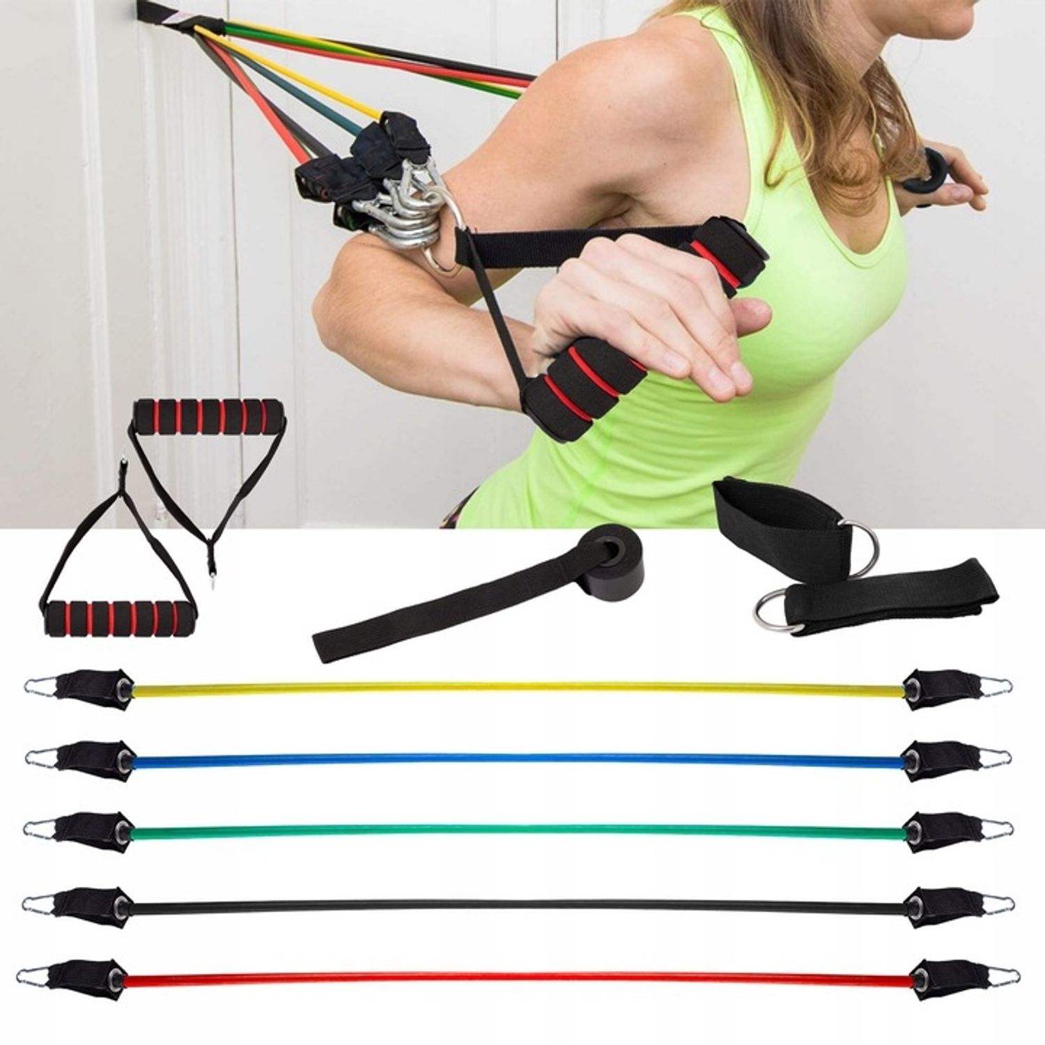 Benzi elastice fitness Springos, set 11 componente, intensitati diferite fotografia produsului View 3 L
