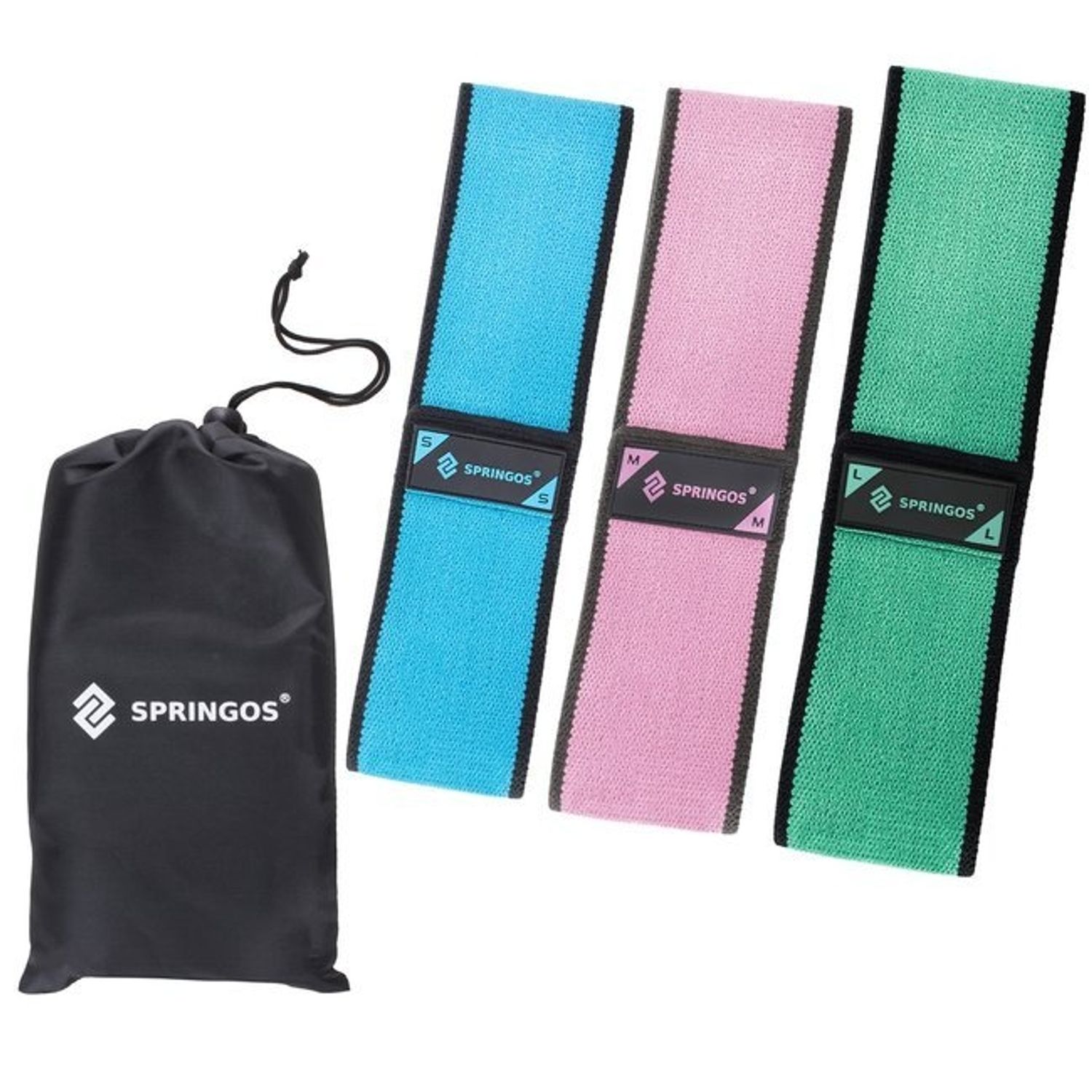 Benzi elastice Hip Band Springos, set 3 bucati rezistenta diferita fotografia produsului