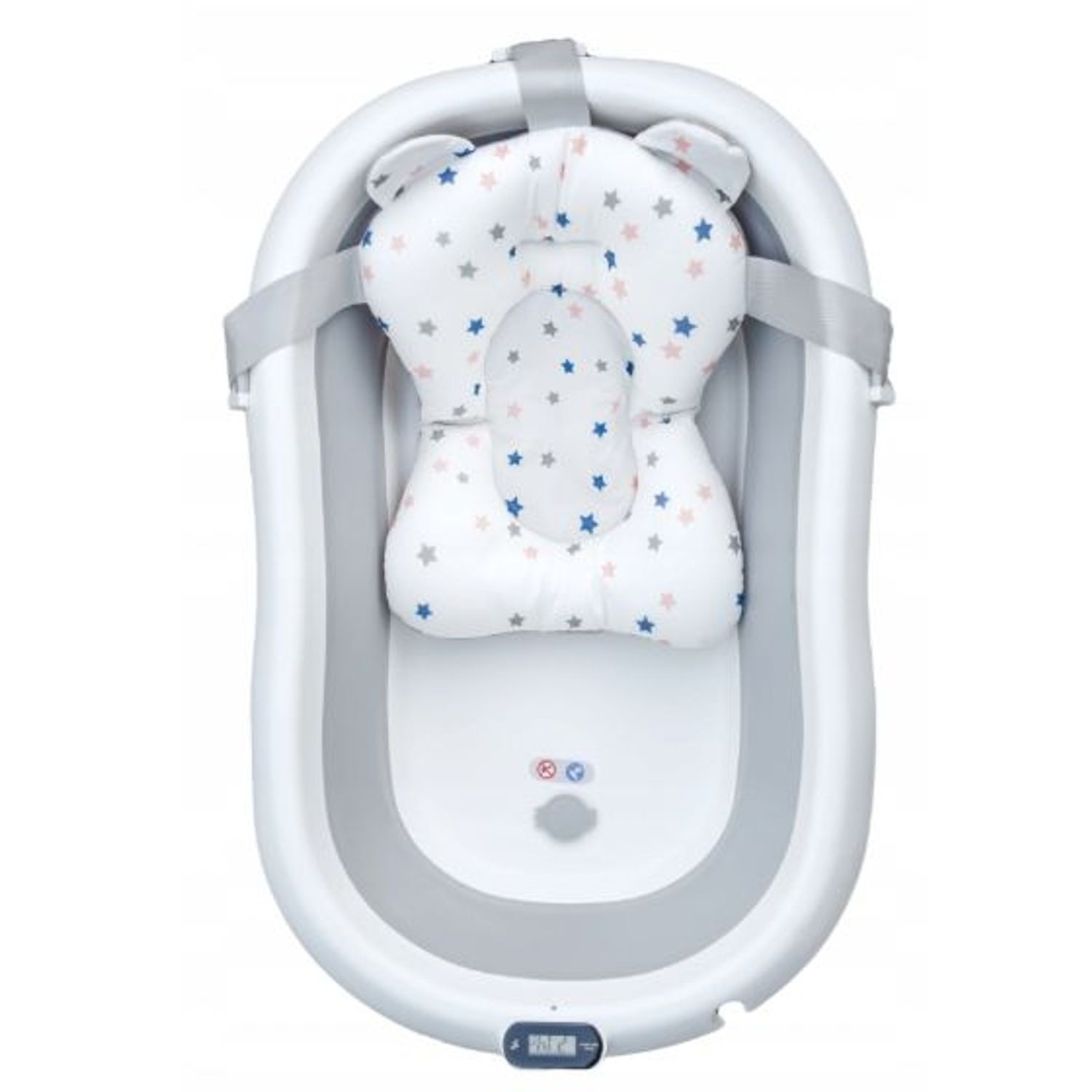 Cadita pliabila cu termometru si suport anatomic Primabobo Genua Premium grey fotografia produsului View 4 L