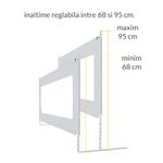 Bariera protectie pat culisanta XXL 160 cm Bears Grey, inaltime reglabila 68-98 cm fotografia produsului View 4 S