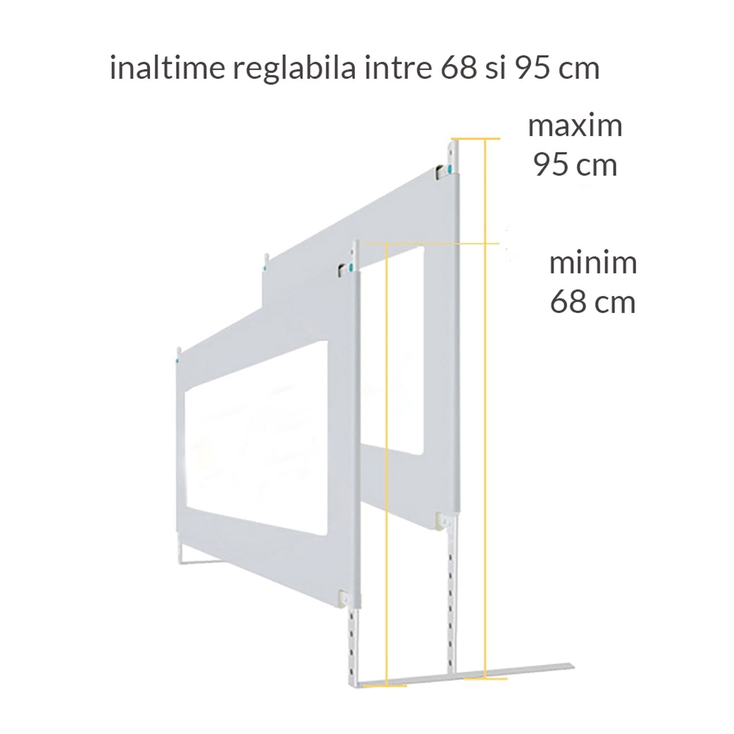 Bariera protectie pat culisanta XXL 160 cm Bears Grey, inaltime reglabila 68-98 cm fotografia produsului View 4 L
