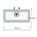 Bariera protectie pat culisanta  XXL 200 cm Bears Grey, inaltime reglabila 68-98 cm fotografia produsului View 3 S