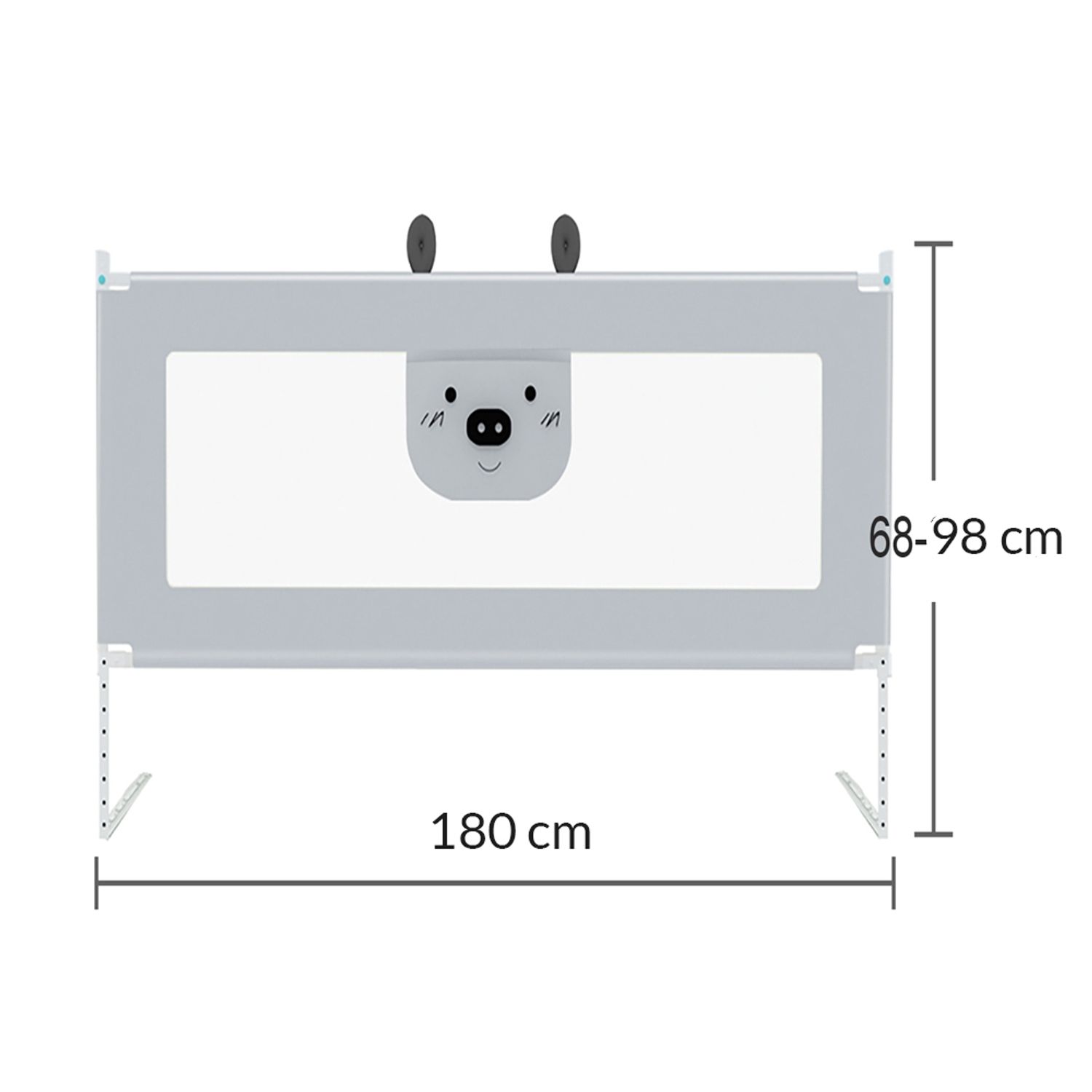 Bariera protectie pat culisanta  XXL 200 cm Bears Grey, inaltime reglabila 68-98 cm fotografia produsului View 3 L