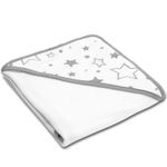Prosop bebe din bumbac cu gluga 90x90 cm Kidizi Galaxy Grey fotografia produsului