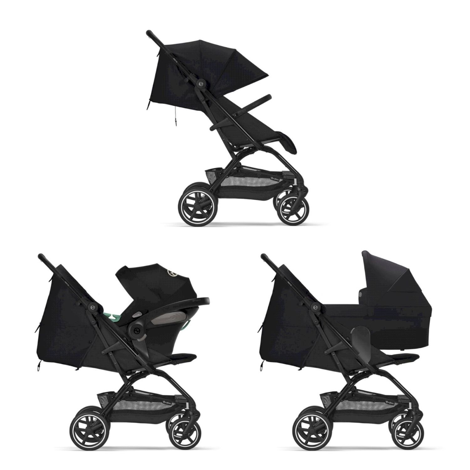 Carucior Cybex Eezy S+2 Moon Black, 0-4 ani fotografia produsului View 6 L