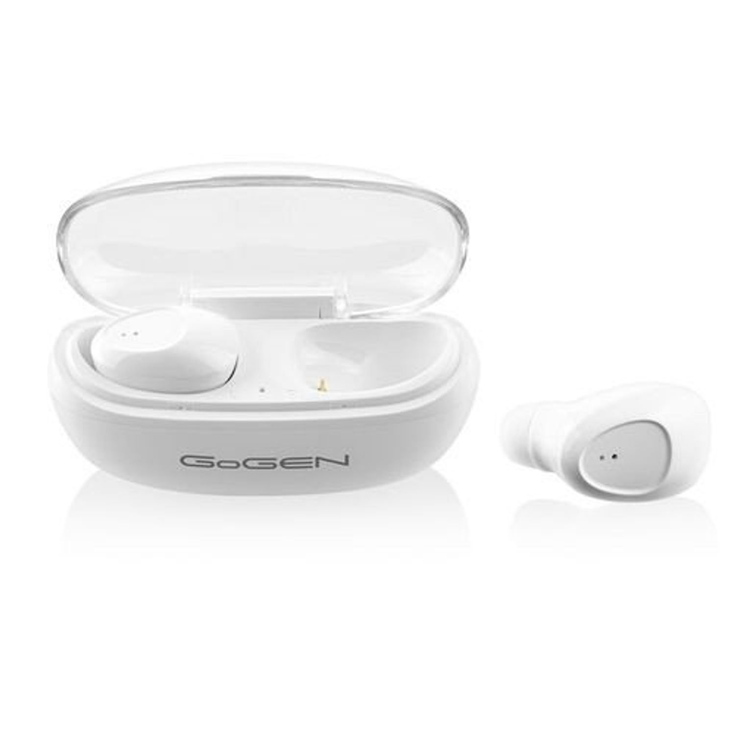 Casti GoGEN TWS PAL, True Wireless Stereo, Bluetooth 5.0, microfon, 3 mW, culoare alba fotografia produsului View 4 L