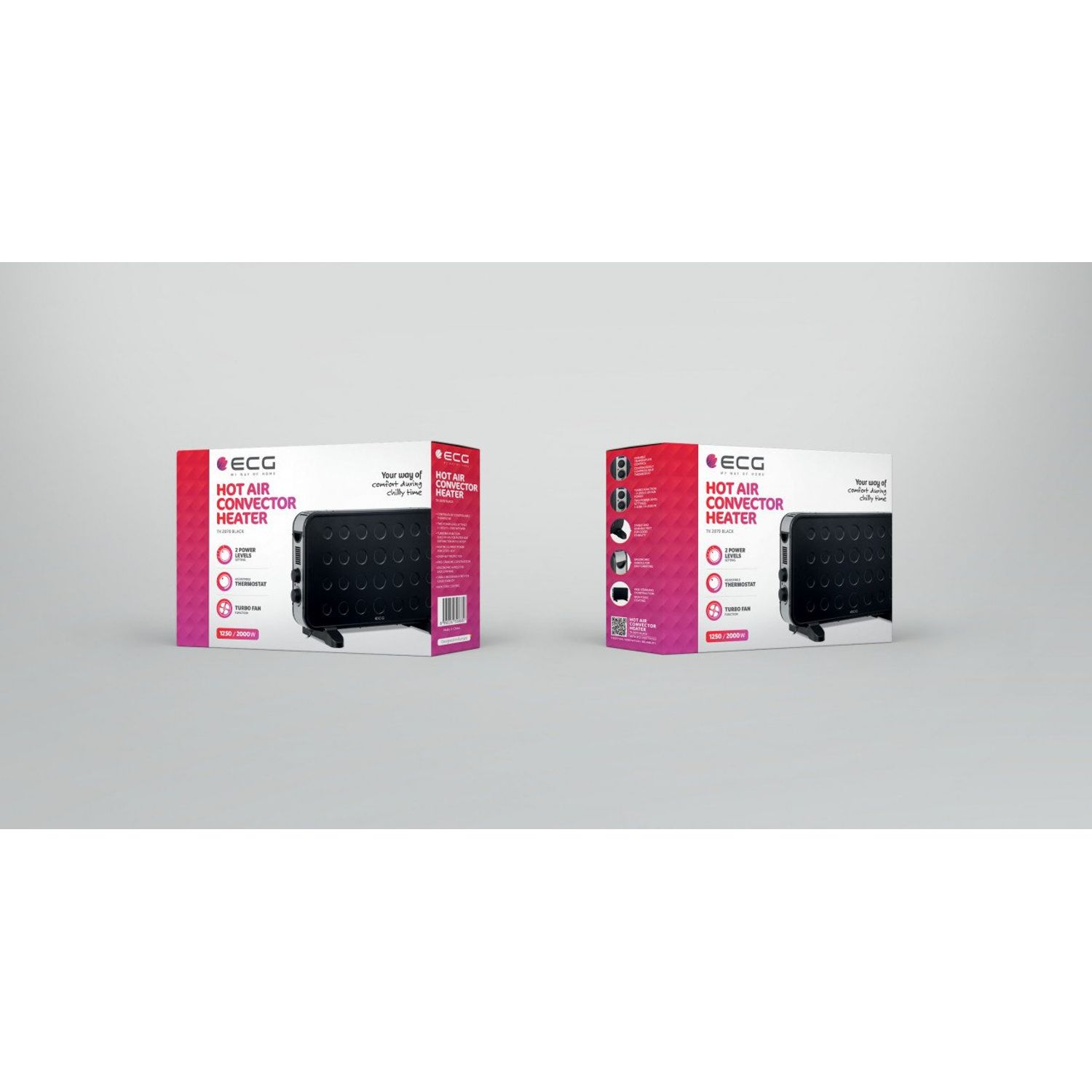 Convector electric de podea ECG TK 2070 Negru, 2000W, 2 trepte de putere fotografia produsului View 10 L