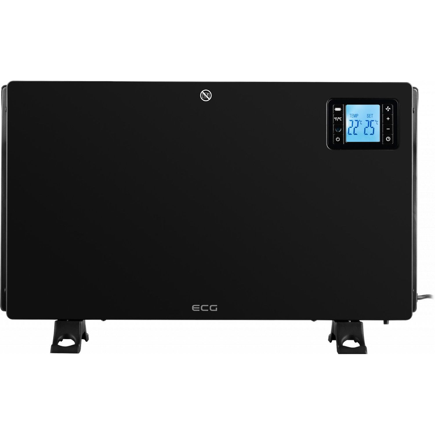 Convector electric de podea ECG TK 2080 DR negru, 2000 W, 3 trepte, termostat, LCD fotografia produsului View 2 L