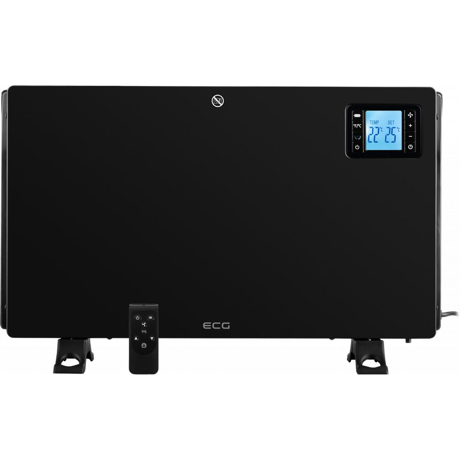 Convector electric de podea ECG TK 2080 DR negru, 2000 W, 3 trepte, termostat, LCD fotografia produsului View 3 L
