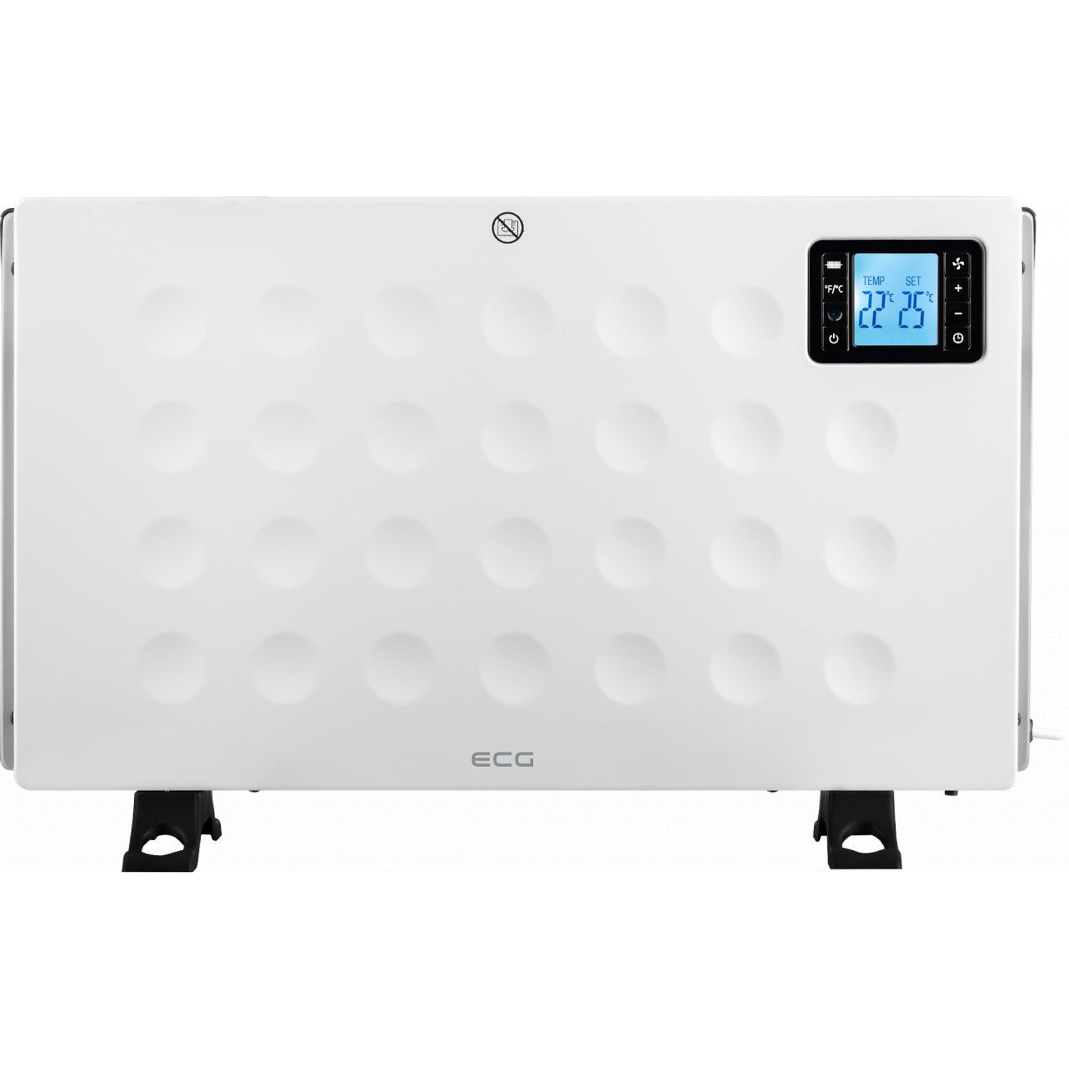 Convector electric de podea ECG TK 2080 DR alb, 2000 W, 3 trepte, termostat, LCD fotografia produsului