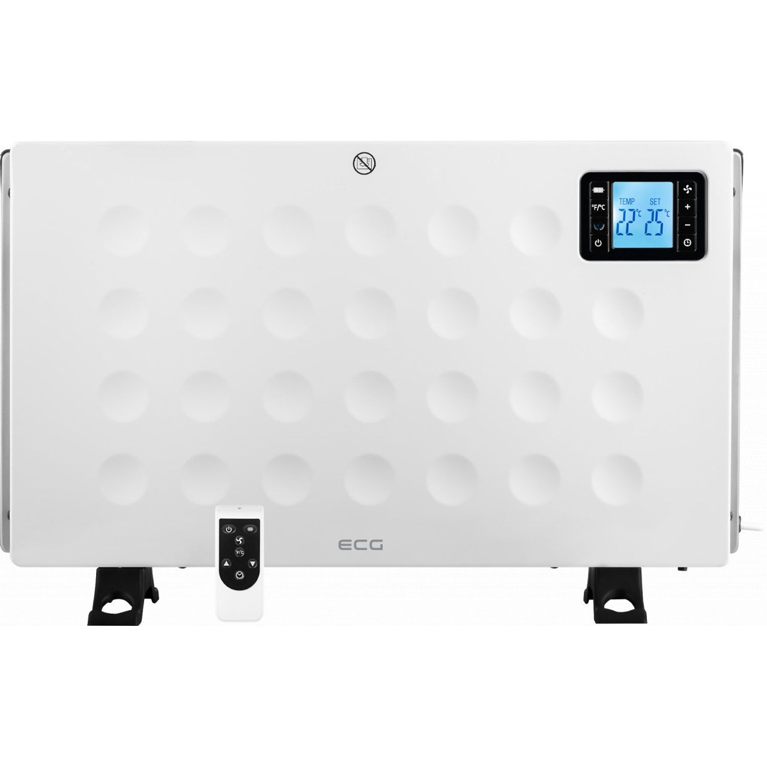 Convector electric de podea ECG TK 2080 DR alb, 2000 W, 3 trepte, termostat, LCD fotografia produsului View 3 L