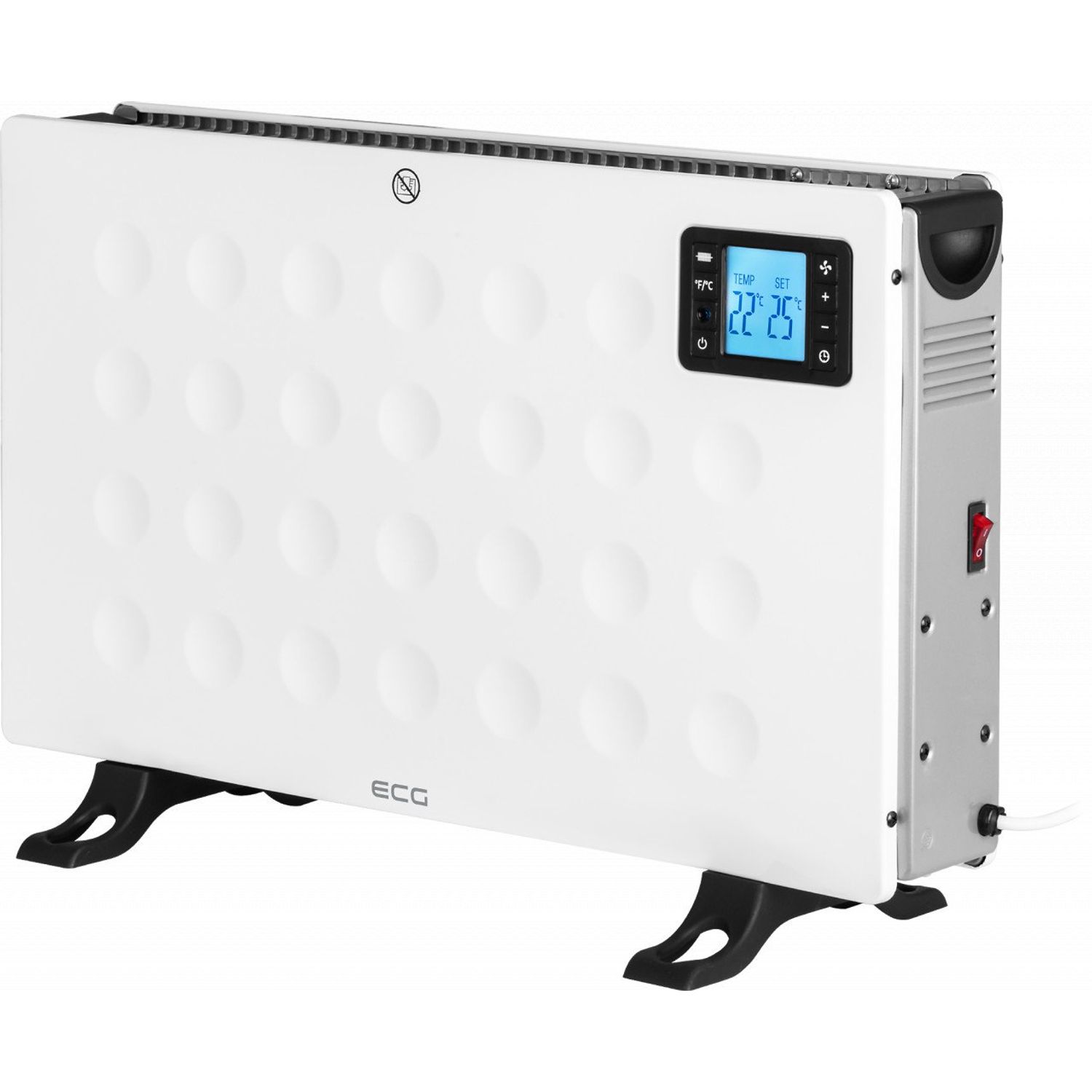 Convector electric de podea ECG TK 2080 DR alb, 2000 W, 3 trepte, termostat, LCD fotografia produsului View 2 L