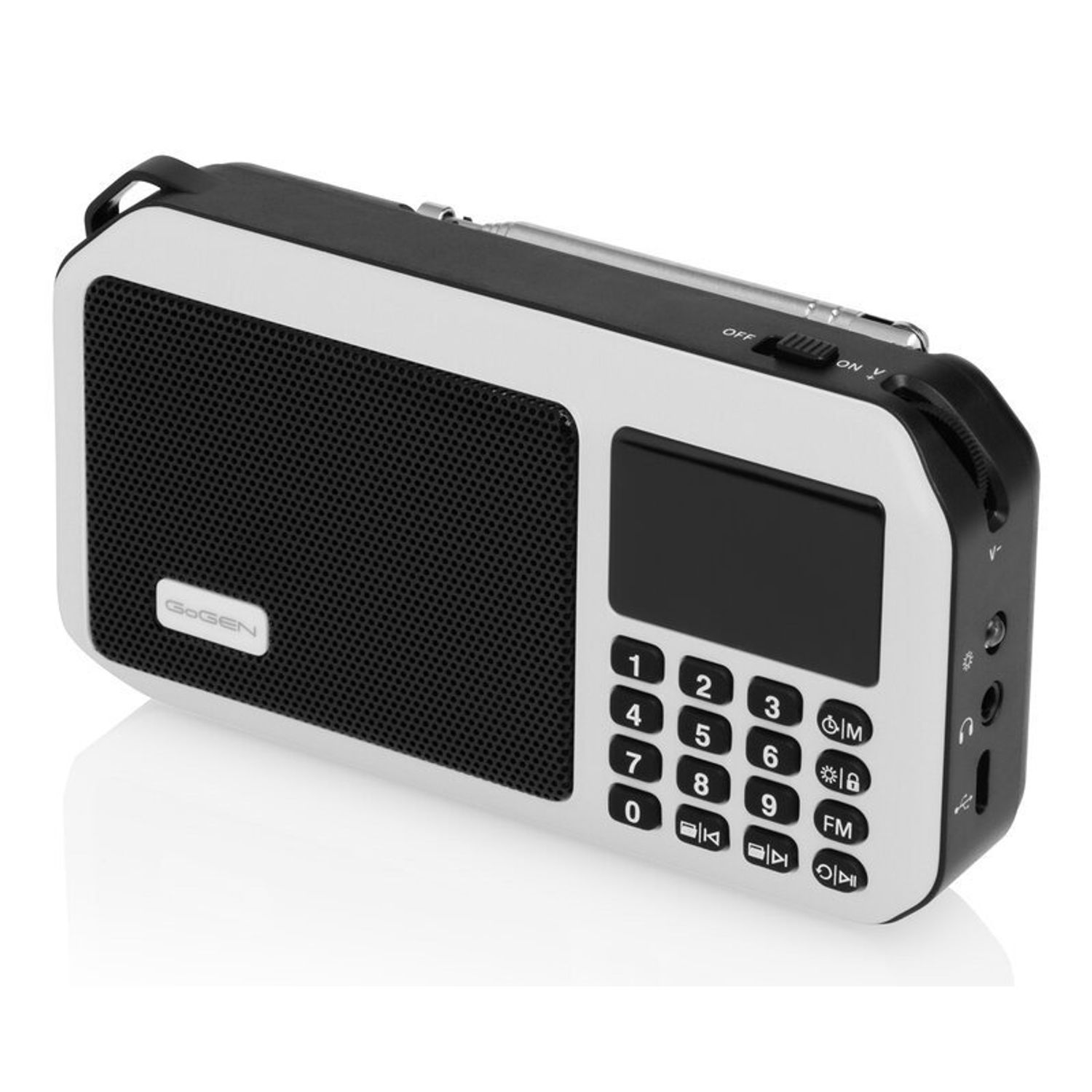 Radio portabil cu acumulator GoGEN FMP 125 BTW, FM, Bluetooth, lanterna, card micro SD, alb fotografia produsului View 9 L