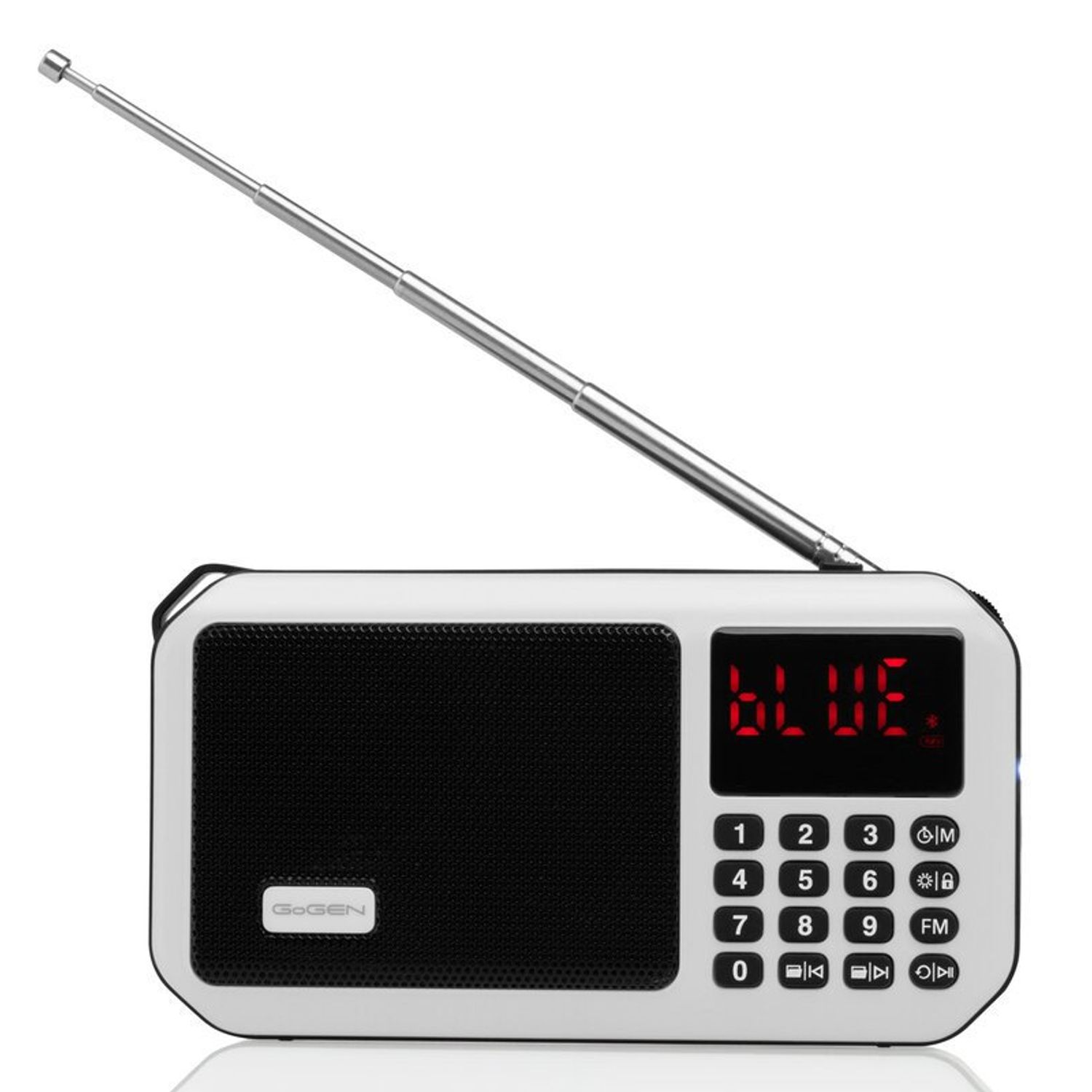 Radio portabil cu acumulator GoGEN FMP 125 BTW, FM, Bluetooth, lanterna, card micro SD, alb fotografia produsului View 2 L