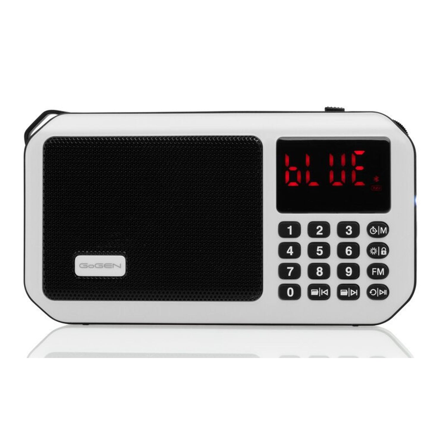 Radio portabil cu acumulator GoGEN FMP 125 BTW, FM, Bluetooth, lanterna, card micro SD, alb fotografia produsului View 3 L