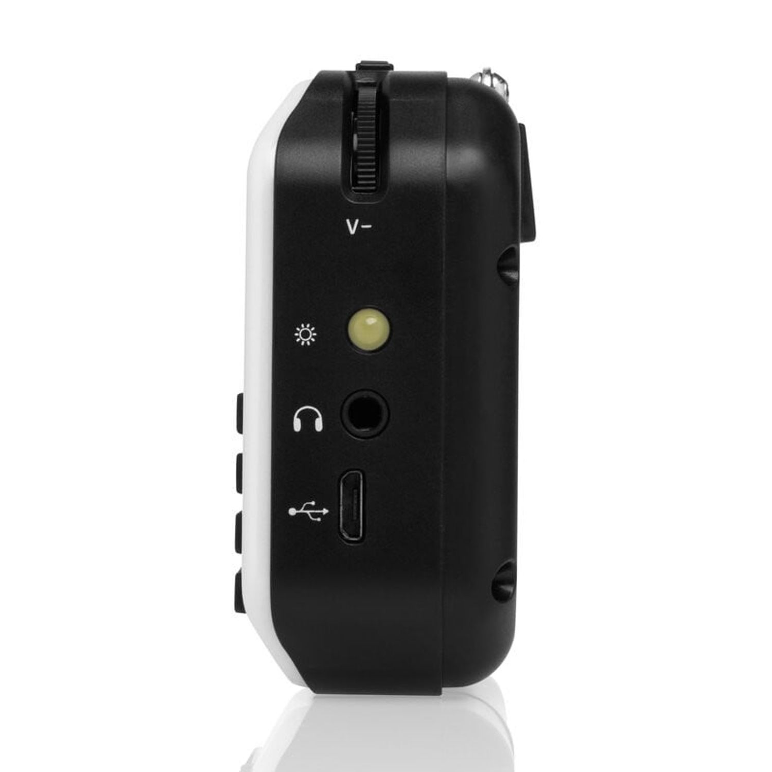 Radio portabil cu acumulator GoGEN FMP 125 BTW, FM, Bluetooth, lanterna, card micro SD, alb fotografia produsului View 4 L