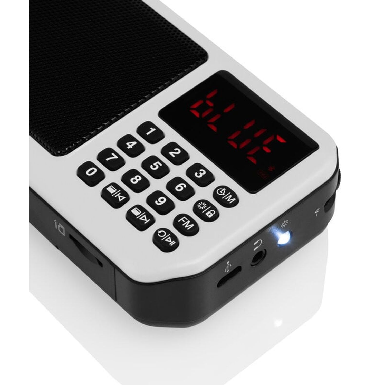 Radio portabil cu acumulator GoGEN FMP 125 BTW, FM, Bluetooth, lanterna, card micro SD, alb fotografia produsului View 6 L