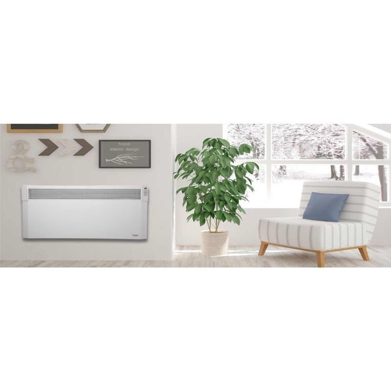 Convector electric de Perete cu modul Wi-Fi, TESY CN04 200 EIS CLOUD W, putere 2000W, suprafata 16-24mp fotografia produsului View 4 L