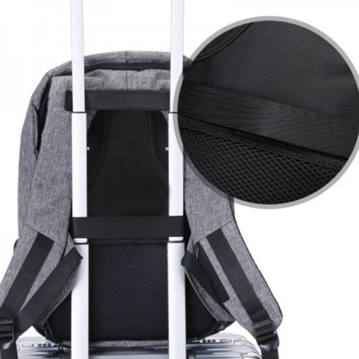 Rucsac pentru barbati Leon GT1482, cu port USB, gri fotografia produsului View 5 L