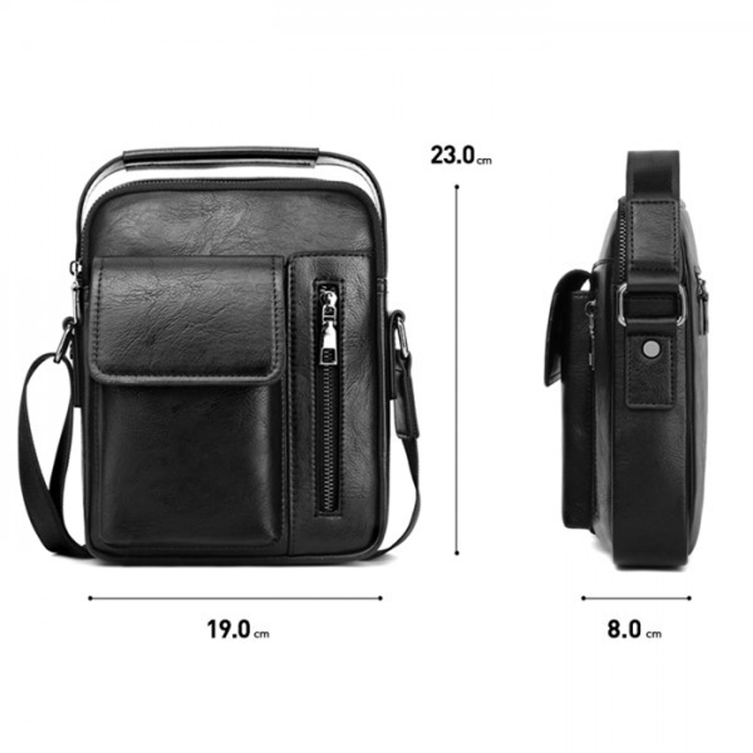 Geanta de umar pentru barbati, Aiden GT1421, model negru fotografia produsului View 5 L