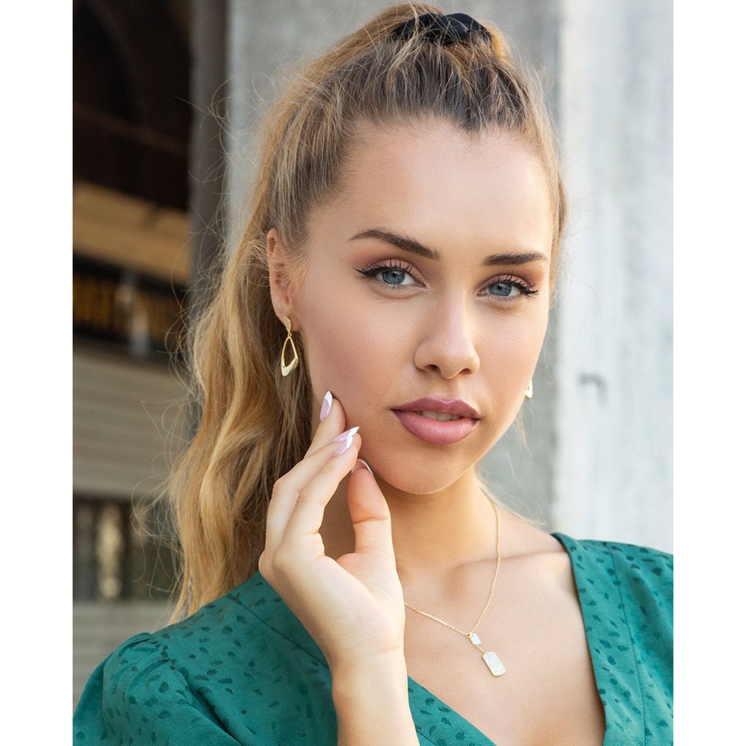 Cercei argint 925, JW118, model elegant, placati cu aur fotografia produsului View 3 L