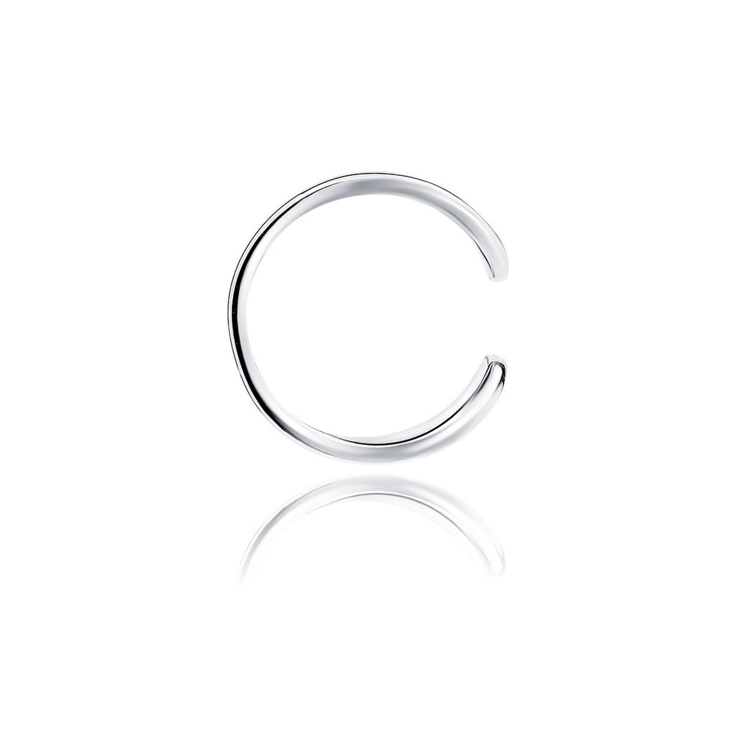 Cercel ear cuff argint 925, JW106, placat cu rodiu fotografia produsului View 2 L