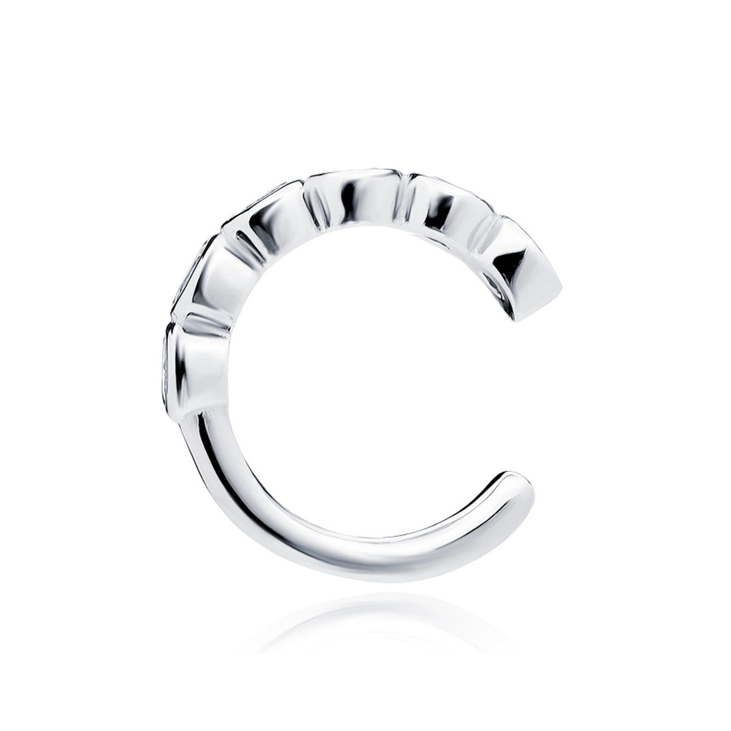 Cercel ear cuff argint 925, JW85, model cu pietre colorate fotografia produsului View 2 L