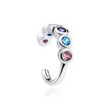 Cercel ear cuff argint 925, JW85, model cu pietre colorate fotografia produsului