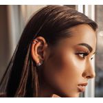 Cercel ear cuff argint 925, JW86, model cu 3 cercuri fotografia produsului View 4 S