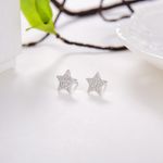 Cercei argint 925, JW38, model in forma de stea, cu cristale fotografia produsului View 2 S
