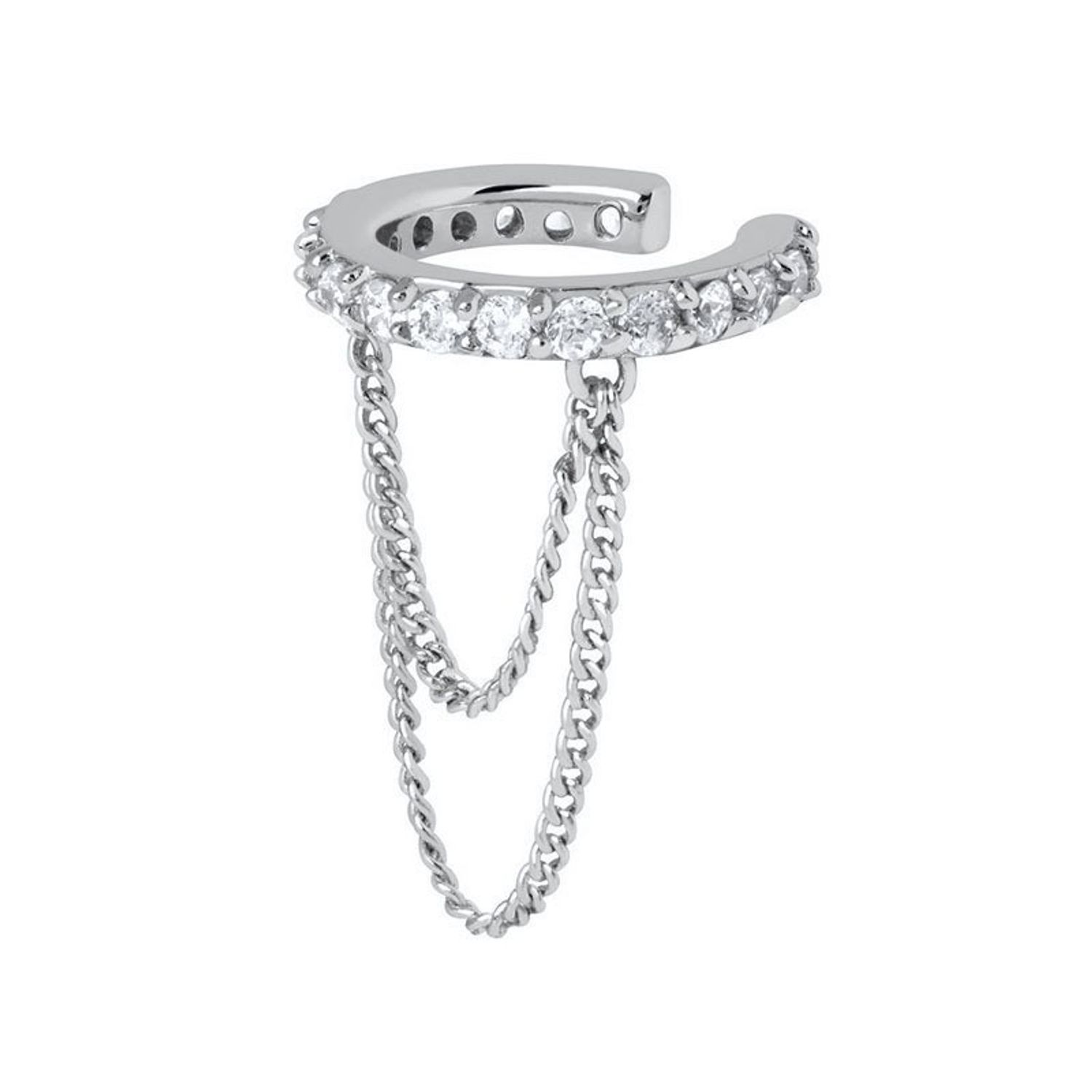 Cercel argint 925, Ear Cuff JW12, cu cristale fotografia produsului