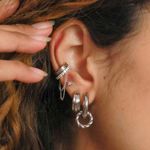 Cercel argint 925, Ear Cuff JW12, cu cristale fotografia produsului View 2 S