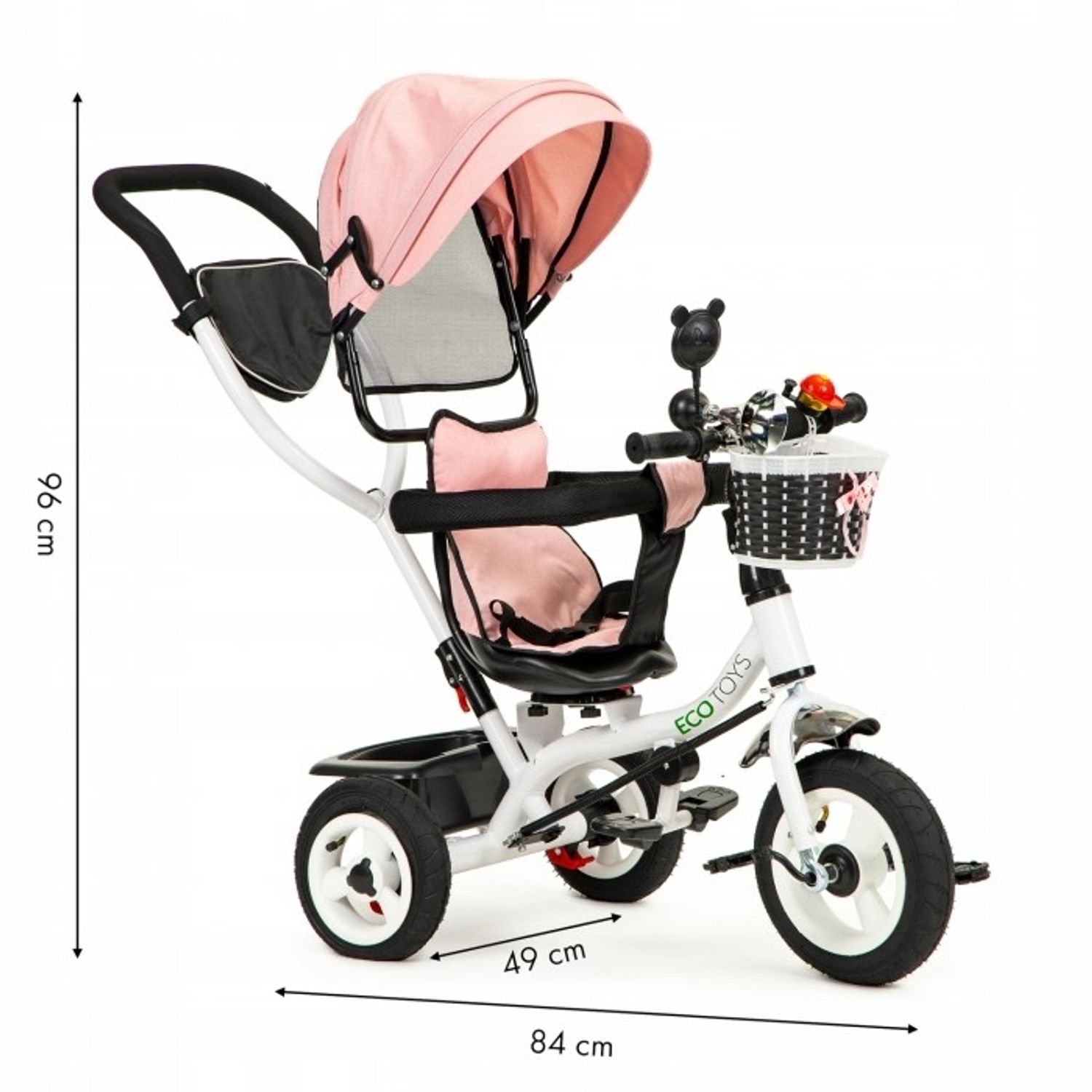 Tricicleta cu sezut rotativ MCT JM-066-9L - Roz fotografia produsului View 5 L