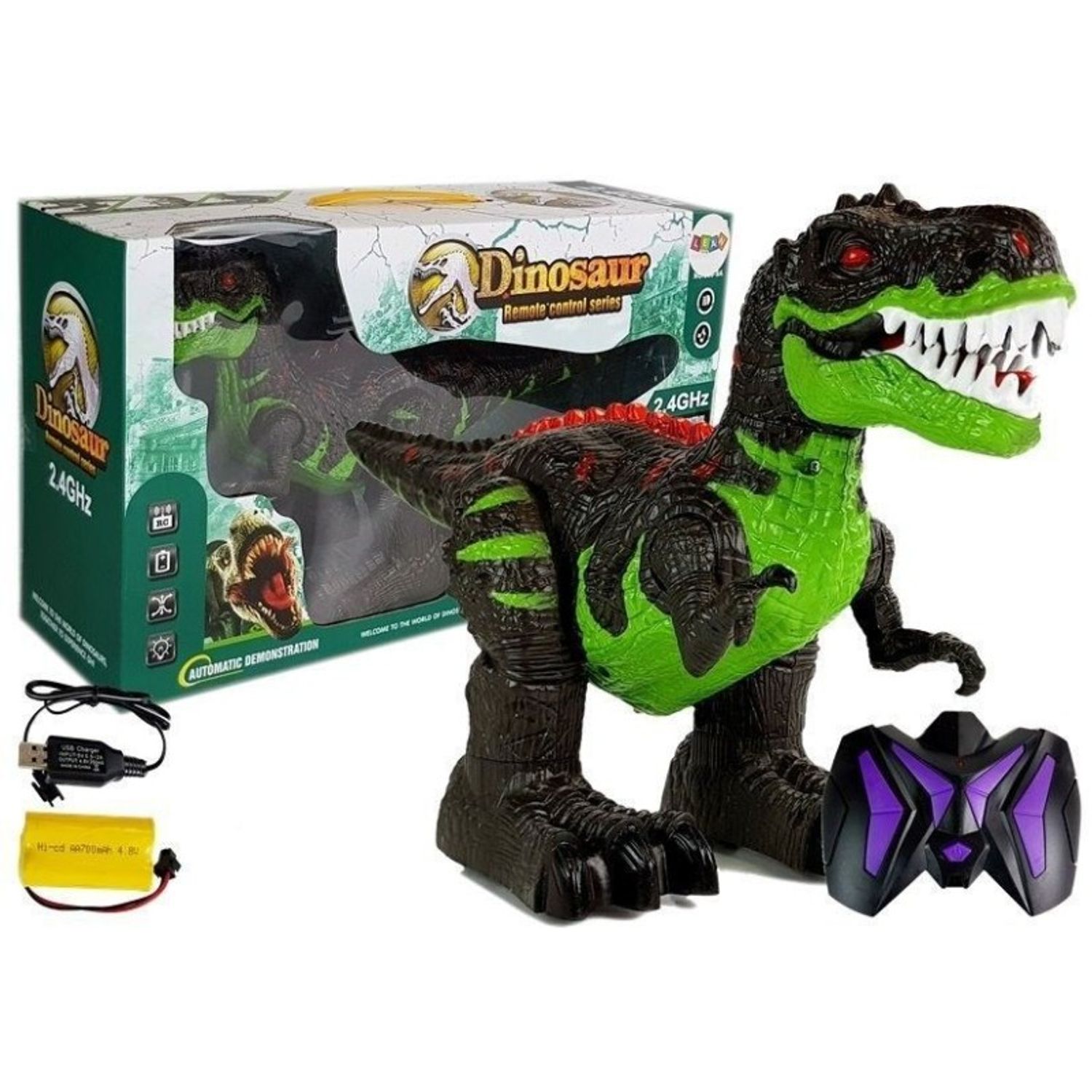Dinozaur RC interactiv de jucarie, cu telecomanda pentru copii MCT 7230 fotografia produsului