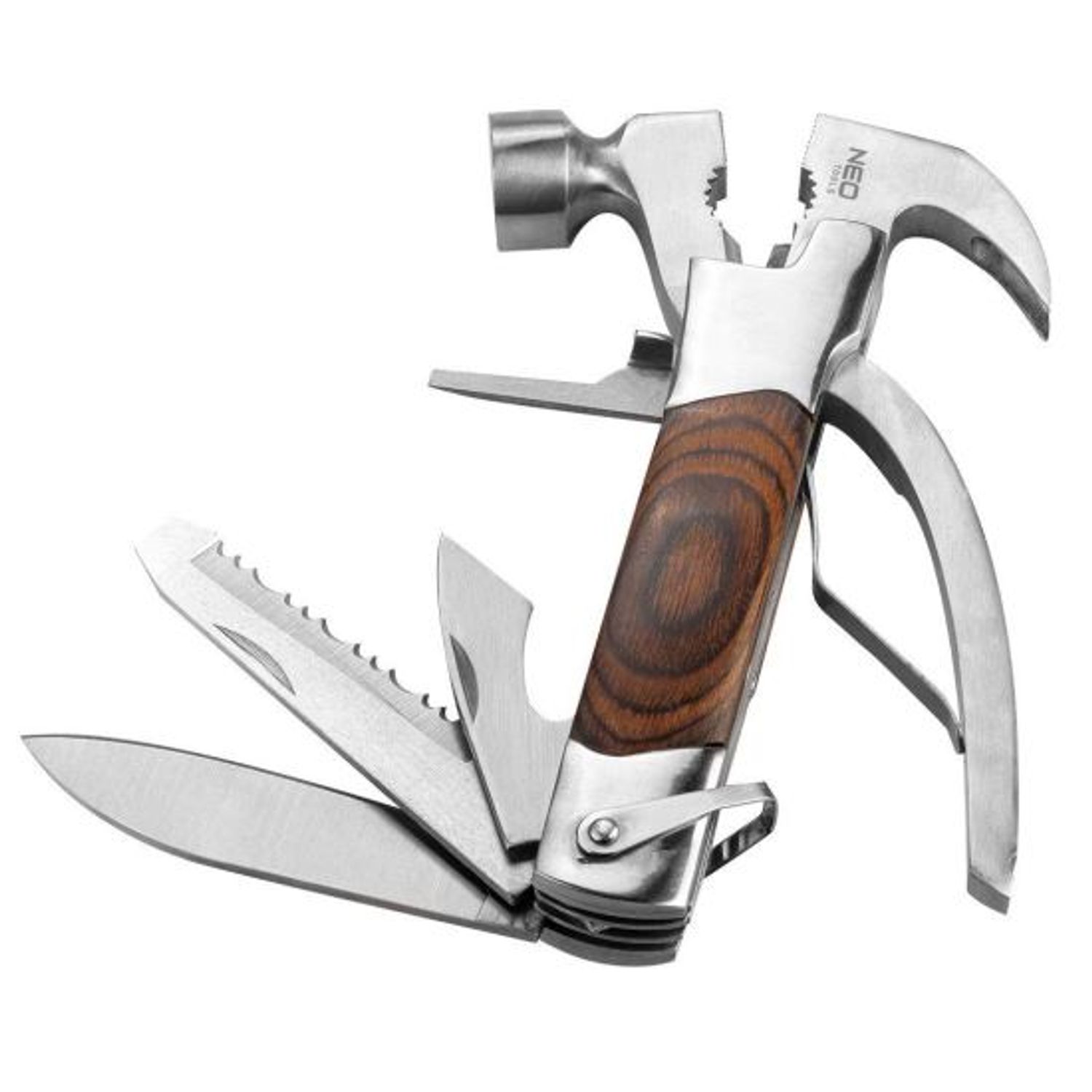 Unealta, briceag multifunctional, 13 in 1, model Survival, maner lemn, NEO fotografia produsului