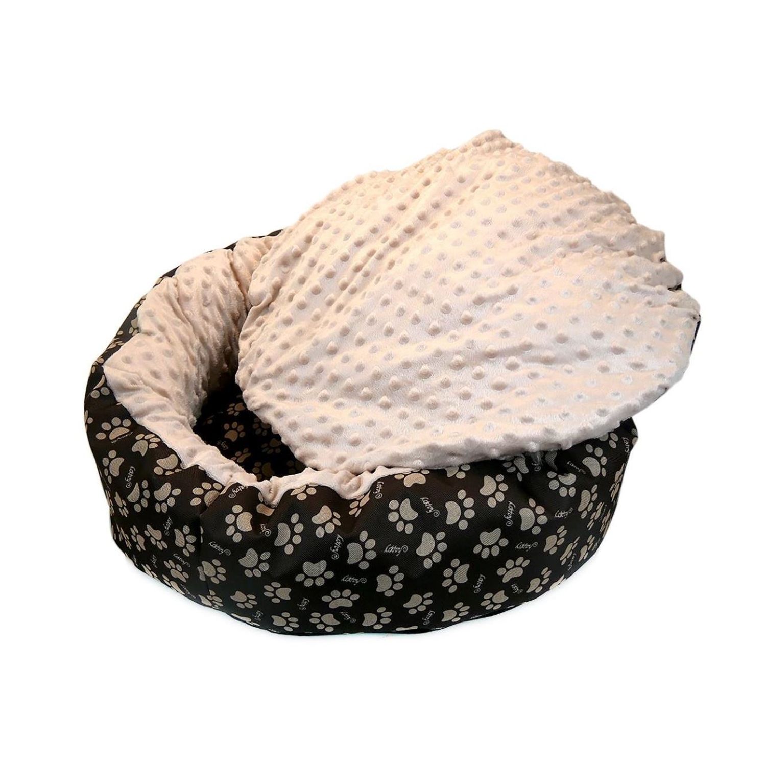 Culcus moale cu perna, pentru caine/pisica, crem, 50 cm, Minky fotografia produsului View 3 L
